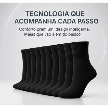 Imagem de Kit com 18 pares de meias masculina cano alto veste do 38 ao 44 - spor