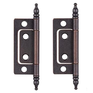 Imagem de Dobradiça sem encaixe de cobre antigo de 5 cm x 11/40.6 cm com finais | Pacote com 2 | Dobradiças de porta de armário | Ferragens para móveis | NH13-SAC (1)