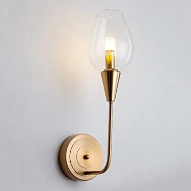 Imagem de Luminária de parede de vidro moderna, arandela dourada, luminária de parede para penteadeira, luminária de parede interna, luminária de parede para decoração de casa, arandela de cabeceira p