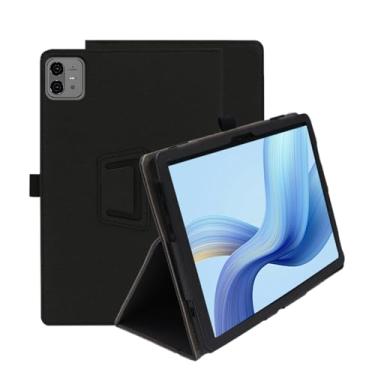 Imagem de INSOLKIDON Capa para tablet TECLAST Artpad Pro de 12,7 polegadas, cobertura total, ultrafina, capa de couro PU, capa dobrável com suporte para tablet, ímã de alça de mão (preto)