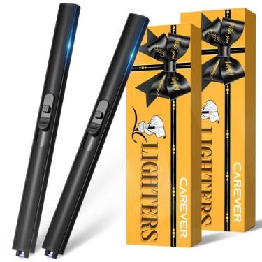 Imagem de Pacote com 2 isqueiros elétricos de plasma recarregáveis USB CAREVER