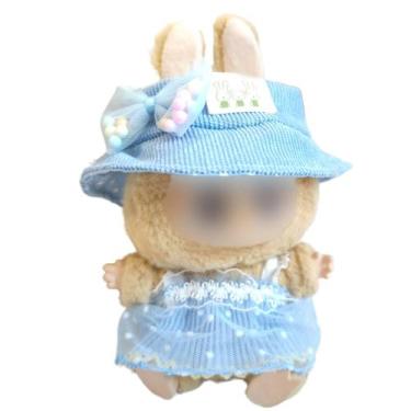 Imagem de Roupas para boneca XWGLFT Labubu 17 cm com vestido, chapéu e acessório