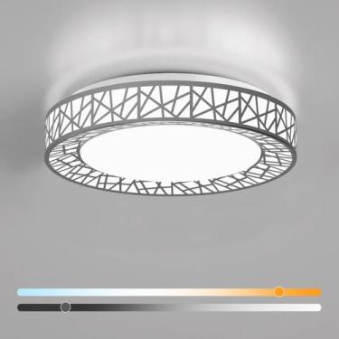 Imagem de Luz de teto Lightania 14" LED de níquel escovado 24W regulável