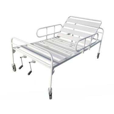 Imagem de Cama Hospitalar Manual 5 Posições Slim com Rodinhas e Suporte de peso 