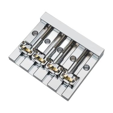 Imagem de JWQFBC Ponte para Baixo de Quatro Cordas, Acessórios, Peças de Reposição para Metal Luthier, Projetos "faça Você Mesmo" para Músicos, Rastilho de C, Prata