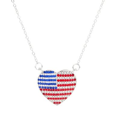 Imagem de Colar de strass com bandeira dos EUA patriótico vermelho branco azul esmaltado bandeiras americanas coração anjo asa colar para mulheres e homens independência Memorial Day 4 de julho joias modernas