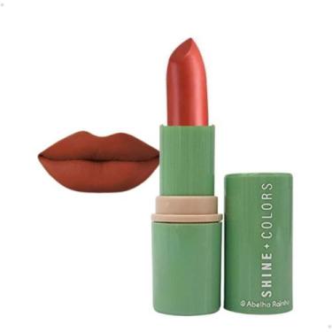 Imagem de Batom Matte Aveludado Cor Canela Shine Colors Abelha Rainha REF 9299, 