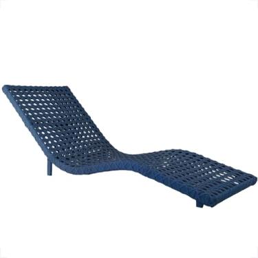 Imagem de Espreguiçadeira de Alumínio para Piscina e Área Externa, Turquesa, Design Vazado, Reclinável, Mobiliário de Jardim (Azul Tuqueza)