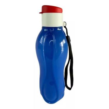 Imagem de Garrafa Eco Tupper Plus 500ml Cordinha Tampa Flip - tupperware, Azul/B