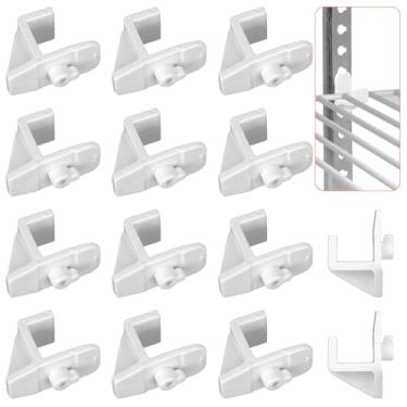 Imagem de 14 clipes de plástico para prateleira de geladeira, clipe de prateleira de freezer suporte de prateleira de refrigerador clipe de prateleira comercial para geladeira (branco)