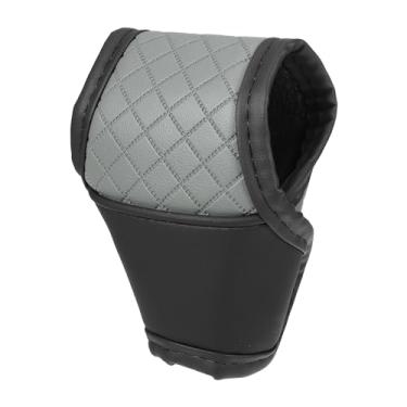 Imagem de Capa universal de câmbio de marchas para carro, capa para manípulo de marcha, capa de câmbio automático, elegante, couro sintético, preto e cinza