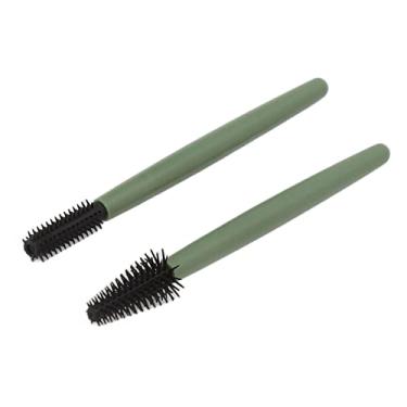 Imagem de Cryfokt Conjunto de Pincéis de Rímel Portátil, Pincéis de Maquiagem Reutilizáveis, Laváveis ​​e à Prova de Poeira para Uso Diário (Verde)