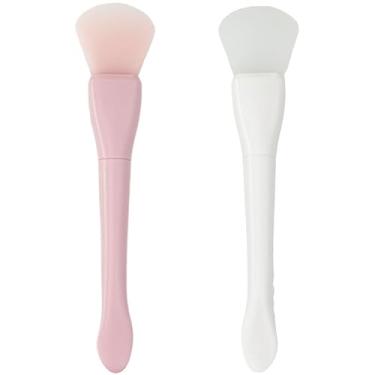Imagem de 2 peças de aplicador de máscara facial de silicone, escova macia, espátula, máscara facial, aplicador de cuidados com a pele, para máscaras de lama e creme, ideal para tratamento de spa e uso