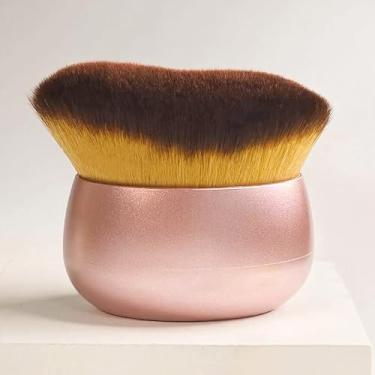 Imagem de Pincel profissional de maquiagem extra grande para autobronzeamento, pincel Kabuki de cabeça larga de 76 mm, pincel de maquiagem oval para rosto e pernas e costas, uso úmido e seco (rosa)