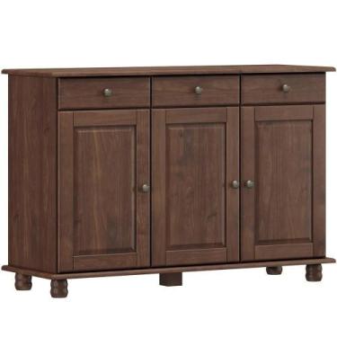 Imagem de Balcao Madeira Maciça 3 Portas 3 Gavetas 129 Cm 8927 Cafe Milani Store