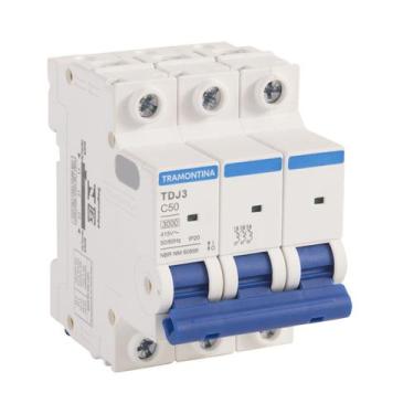 Imagem de Disjuntor Din Tripolar 3P 50A Curva C Tramontina