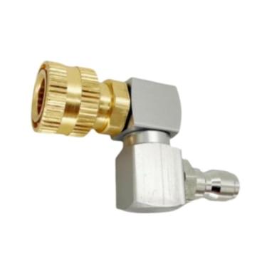 Imagem de Generic Conector giratório para lavadora de alta pressão, engate rápido de 1/4", robusto, adaptador para lavadora de alta pressão com rotação, Cabeça de Alumínio Prateado