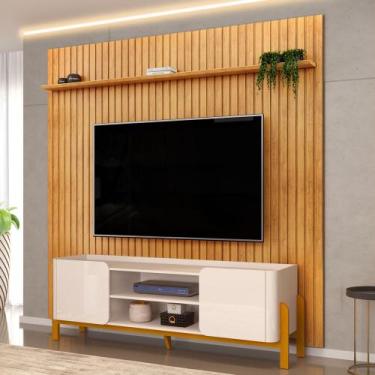 Imagem de Rack Para Sala Chelsea com Painel Ripado TV 75 Pol Lexa D05 Cedro Off 