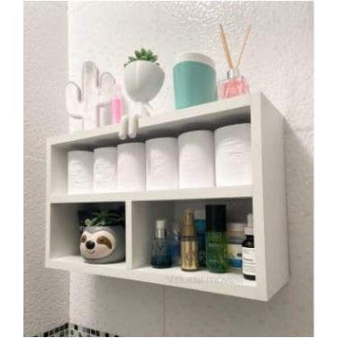 Imagem de Nicho Decorativo MDF Branco Fosco com Divisórias