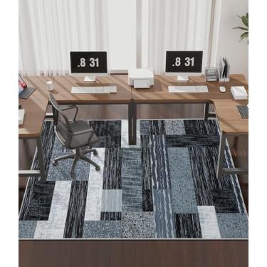 Imagem de chakme Tapete de cadeira de escritório para piso de madeira, protetor de mesa de computador deslizante fácil de 183 x 122 cm para cadeira de rodinhas embaixo da mesa, suporte antiderrapante, lavar à