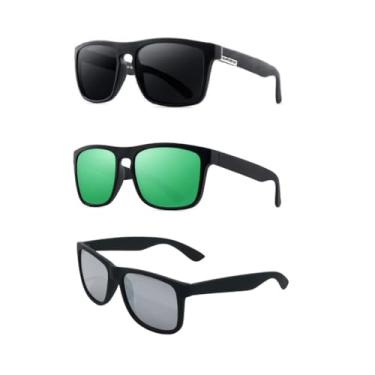 Imagem de Óculos de sol moda verão com proteção uv400(PRETO - VERDE - ESPELHADO)