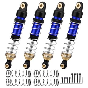 Imagem de Amortecedores de óleo de alumínio de 53 mm para rastreador TRX4M 1/18 RC — Amortecedores de rosca longa, pré-carga ajustável, extremidades de haste inferior de latão, amortecedores suaves, suspensão