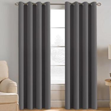 Imagem de Cortinas Blackout H.VERSAILTEX com isolamento térmico cinza 52x213cm