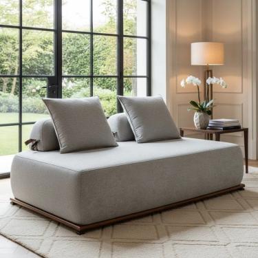 Imagem de Sofá 3 Lugares Decoração Lazer Sala Ibiza Spz 180cm Bouclé - Amarena Móveis Cinza-3302