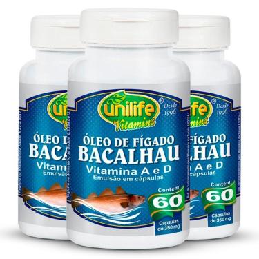 Imagem de Kit 3 óleo De Fígado De Bacalhau 60 Cápsulas Unilife