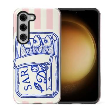 Imagem de Yuning419 Capa compatível com Samsung Galaxy S23 [compatível com MagSafe] Capa de proteção rígida híbrida de 2 camadas, capa magnética protetora à prova de choque, lata de sardinha retrô rosa