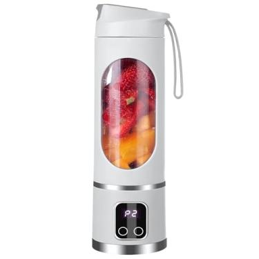 Imagem de Mini liquidificador compacto, copo versátil para estudantes, bateria interna, recarregável por USB, tamanho 450 ml, ótimo para viagens e uso doméstico, aderência prática de silicone