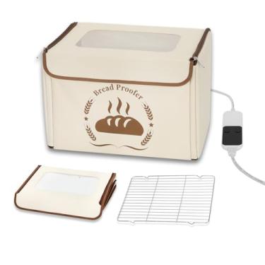 Imagem de Caixa dobrável à prova de pão com controle de temperatura (20 a 50 °C) e temporizador 48H, impermeabilizador isolado de 5 camadas com suporte de metal para padeiros domésticos, perfeita para massa de