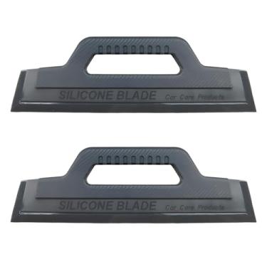 Imagem de Tuxihapp Rodo de janela de carro, lâmina de água de silicone macio com alça antiderrapante, raspador de para-brisa de carro de secagem rápida, ferramenta universal de limpeza de limpador de vidro