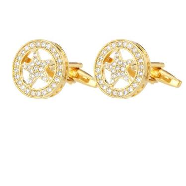 Imagem de Abotoaduras Star Vintage banhadas a ouro com pedras semelhantes a diam