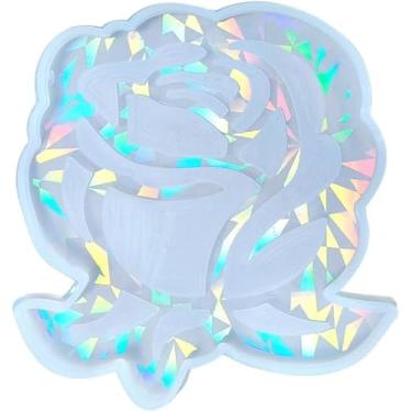 Imagem de Molde de resina transparente, molde de porta-copos de silicone de flor de cristal, moda holográfica, moldes de resina, tapete de copo de flor rosa, molde epóxi, decoração de casa, moldes de fundição
