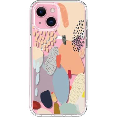 Imagem de ICEDIO Capa para iPhone 15 com protetor de tela - compatível com carregamento sem fio, proteção aprimorada da câmera, ajuste fino - capa transparente com design floral moderno para mulheres - Cacto