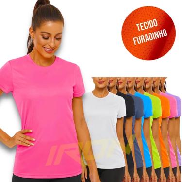 Imagem de Camiseta Blusinha Dry Tecido Furadinho feminina Academia Yoga Corrida 617-Feminino