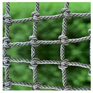 Imagem de Rede de corda para escalada, rede de segurança de casa na árvore de nylon para crianças, parquinho ao ar livre, cerca de proteção de malha de corda resistente (2 x 2 m/6,6 x 6,8 m)