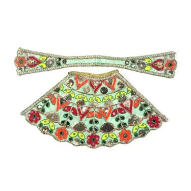 Imagem de ASHIRWAD Vestido Lehanga Chunari multicolorido de 14 cm para ídolos e estátua da deusa Devi Laxmi Durga Ma Lakshmi MATA Vestido poshak vastra pano Puja (Vestido-03)