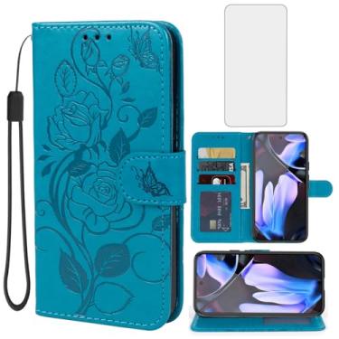 Imagem de Vavies Capa para Pixel 10 Pro XL, capa carteira para Google 10ProXL com protetor de tela de vidro temperado, capa de telefone flip de couro floral com suporte para cartão de crédito para Google Pixel