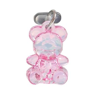 Imagem de Shakven Plugue contra poeira do telefone, tampa da porta de carregamento | de capa de carregador de telefone acrílico de urso de desenho animado | Capa de porta de carga, pingente de telefone móvel,