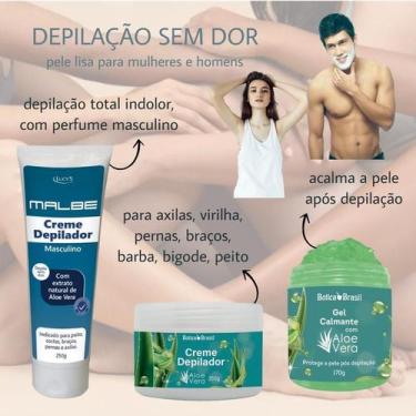Imagem de Creme Depilação Corporal Depila Axila Virilha Perna Braço Gel Calmante
