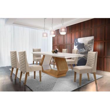 Imagem de Sala De Jantar Lara 180 Tp 6 Cadeiras Veludo