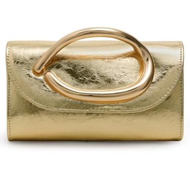 Imagem de CARIEDO Bolsa tiracolo feminina com alça de metal para festa de casamento, Hj01 - ouro