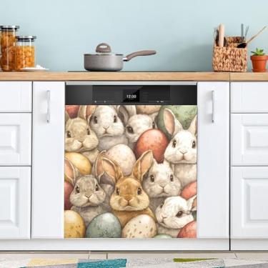 Imagem de ATTX Capa magnética de ovos de páscoa, 58,4 cm C x 66 cm A decoração da capa frontal da máquina de lavar louça, decalques de armário doméstico eletrodomésticos adesivos #62