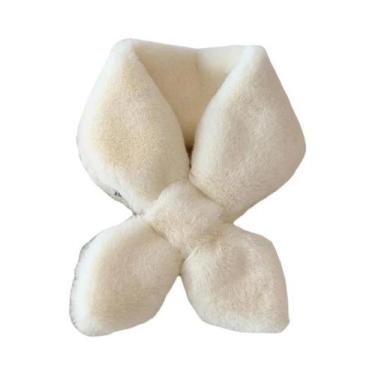 Imagem de Cachecol Feminino Grosso E Quente Com Gola De Pele Sintética De Coelho