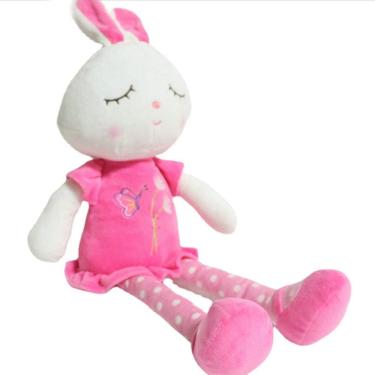 Imagem de Boneca de brinquedo de pelúcia Baby Pink Rabbit 50 cm de altura