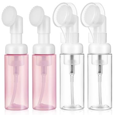 Imagem de PRETYZOOM Garrafa de espuma transparente para viagem, 4 peças, dispensador de espuma para lavagem facial, xampu e sabonete para as mãos, garrafas de viagem mais leves e versáteis