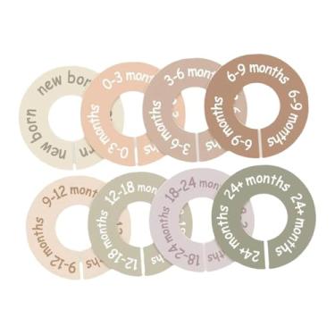 Imagem de Bothyi Conjunto de 8 divisórias de guarda-roupa para bebês, com cabides separados por tamanho e idade, ideais para organizar roupas e roupas em viagens, Colorida