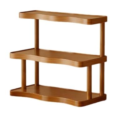 Imagem de Generic Suporte de madeira para exibição de perfumes e cosméticos, com 3 níveis, porta-copos e muito mais, 50cm